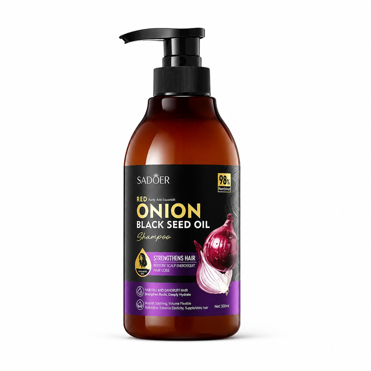 Shampoo de Cebolla y Semilla Negra Sadoer 500ml