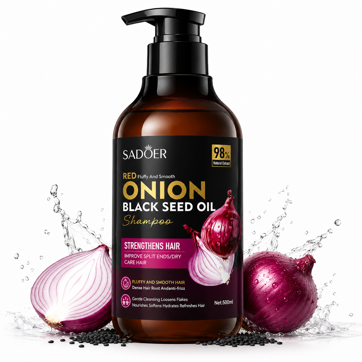 Acondicionador SADOER Cebolla Roja y Aceite de Semilla Negra 500 ml
