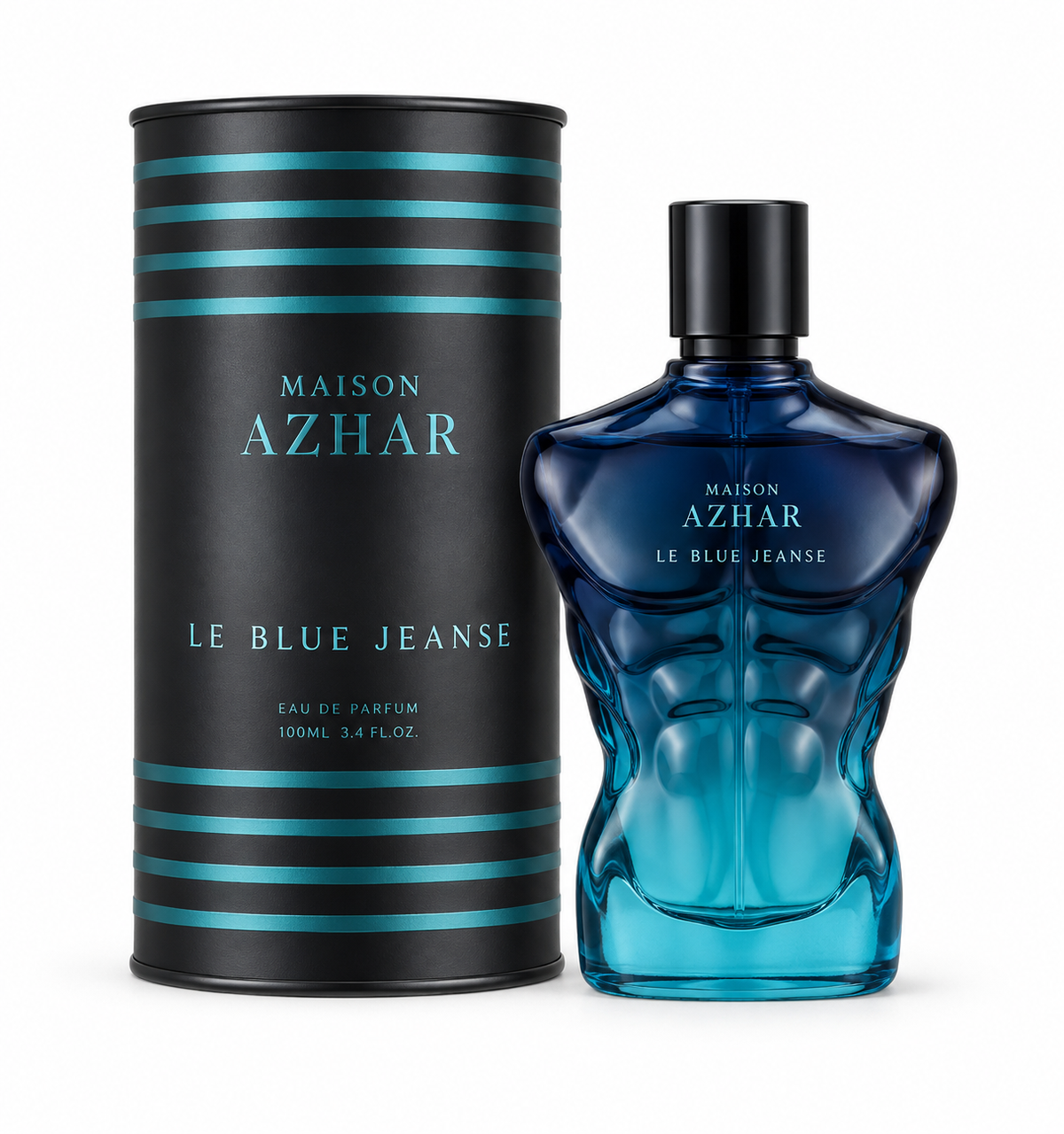 Perfume Le Blue Jeanse Maison Azhar - fondo blanco