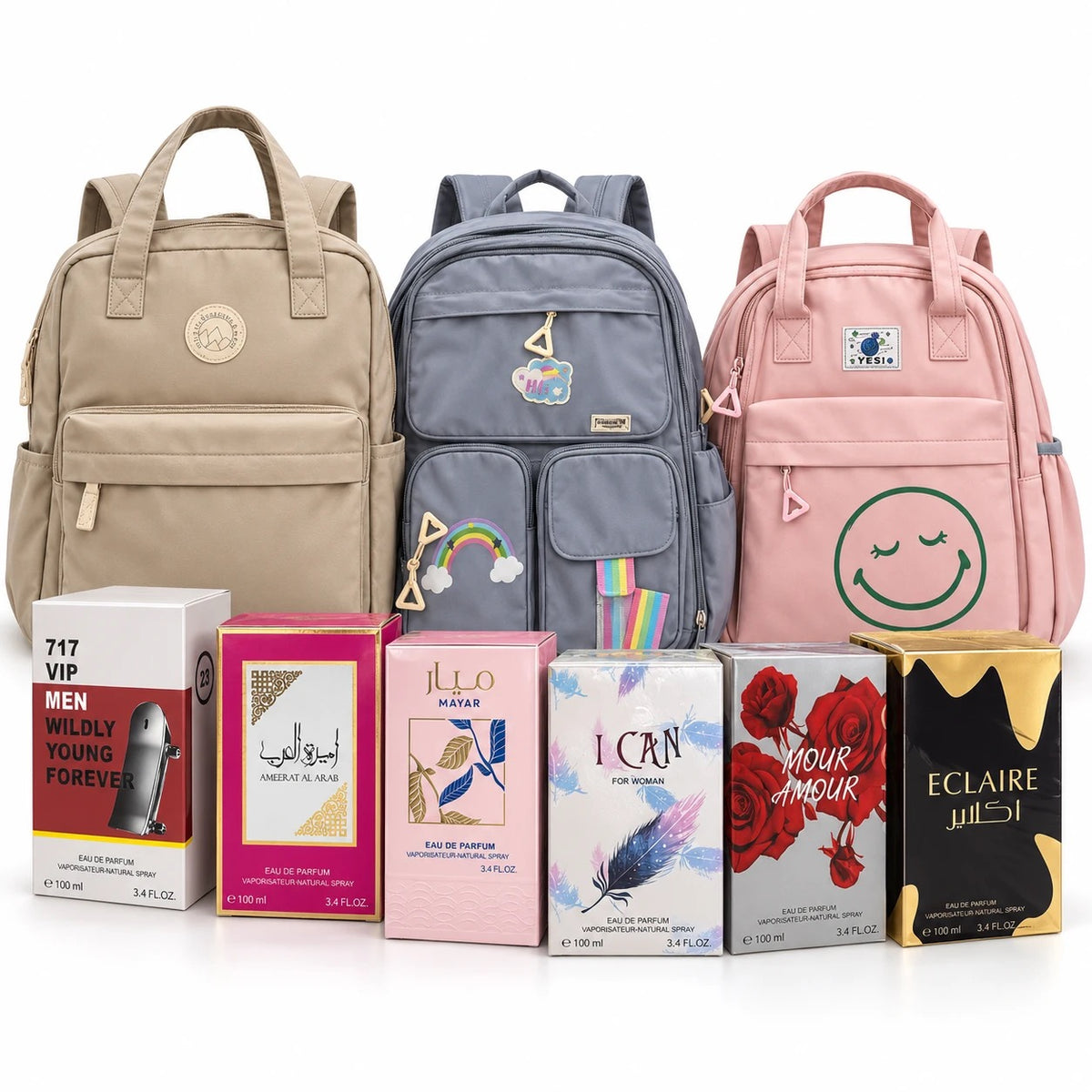 Promoción 1 - Mochilas y perfumes disponibles