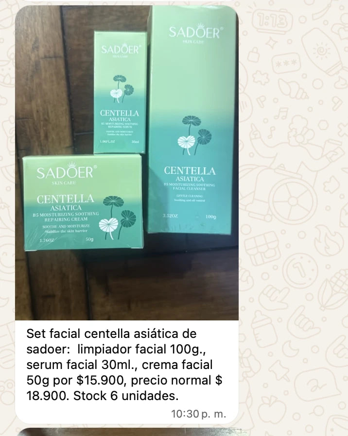 Set Facial Centella Asiática Sadoer