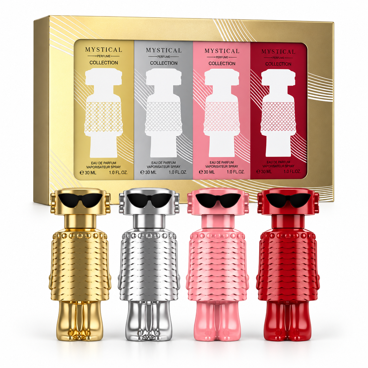 Set de Perfumes Dupe Robot x4 - fondo blanco